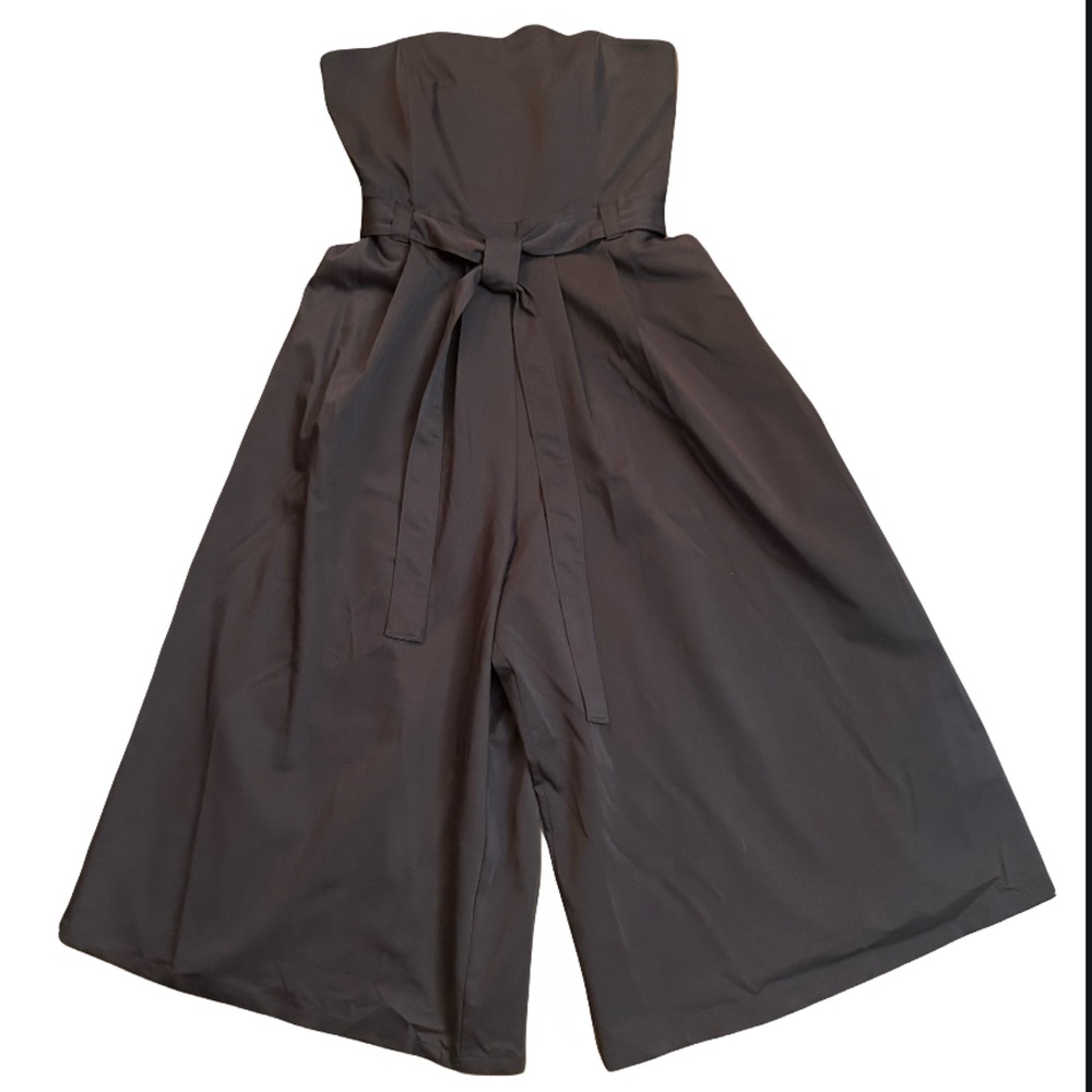 Natori Women’s XL Black Strapless Wide-Leg Cropped Jumpsuit - Picture 5 of 10